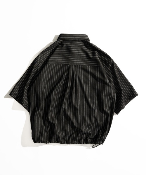 メンズ ダンガリー コート WETTEMPT シャツ DUNGAREE STRIPE DRAW CORD SHIRT /ダンガリー