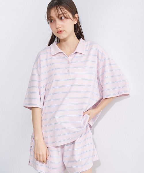 gelato pique ボーダー ルームウェア セットアップ F gelato pique】ジェラート ボーダー パーカ & ロングパンツ