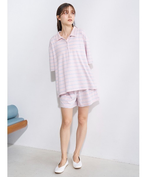 gelato pique ボーダー ルームウェア セットアップ F gelato pique - gelato PIQUE もこもこ セットアップ ボーダー