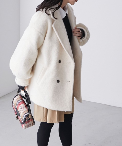 「BONLECILL」 チェスターコート FREE チャコールグレー レディース_画像3