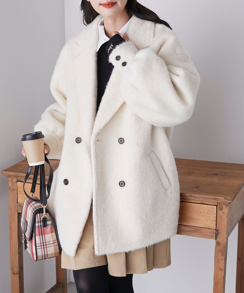 「BONLECILL」 チェスターコート FREE チャコールグレー レディース_画像5