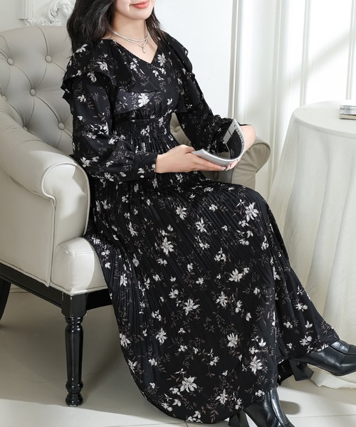 Lace Ladies（レースレディース） ワンピース フラワー プリント 肩