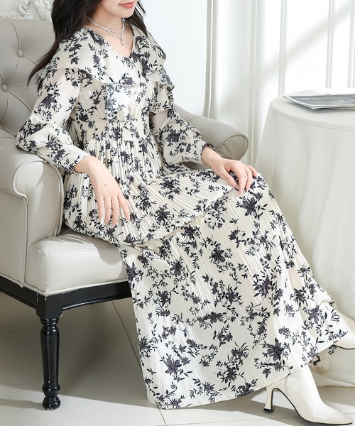 Lace Ladies（レースレディース） ワンピース フラワー プリント 肩