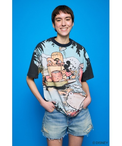 ディズニー　マウジー　moussy ティシャツ　24時間以内発送 Disney SERIES CREATED by MOUSSY tシャツ MD RETRO BIG Tシャツ