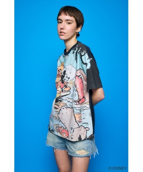 Disney SERIES CREATED by MOUSSY tシャツ MD RETRO BIG Tシャツ