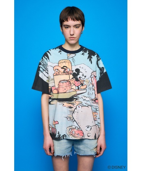 Disney SERIES CREATED by MOUSSY 半袖シャツ セール】MD ROCK Tシャツ / MICKEY（Tシャツ/カットソー