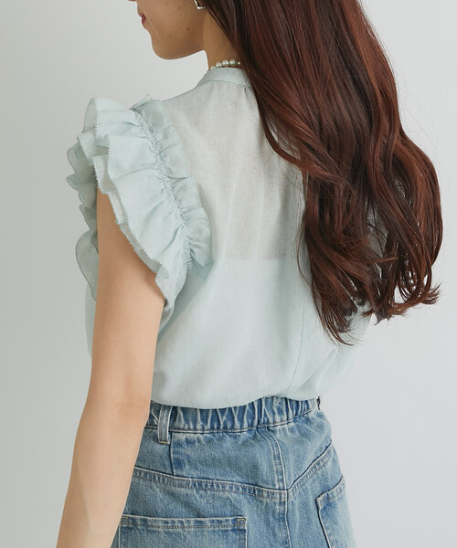 ブラウス シャツ 「最強モテブラウス」フリルノースリブラウス レディース La boutique Bonbon ブラウス シャツ 「最強モテブラウス