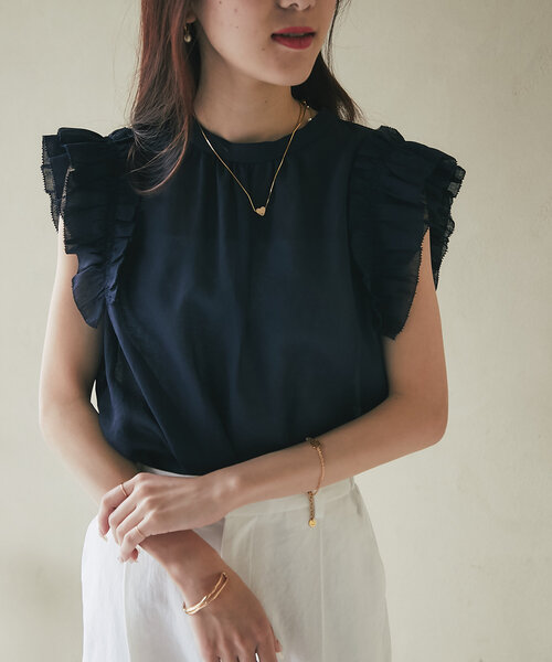 「La boutique BonBon」 ノースリーブブラウス FREE ベージュ レディース La boutique Bonbon タンクトップ ノースリーブ 「miki監修