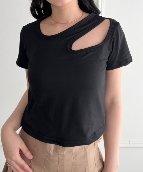 新品未使用PLAVE why？クロップトップTシャツMサイズ 6color]y2kスポーティークロップドウエスタンバイカラーVネック