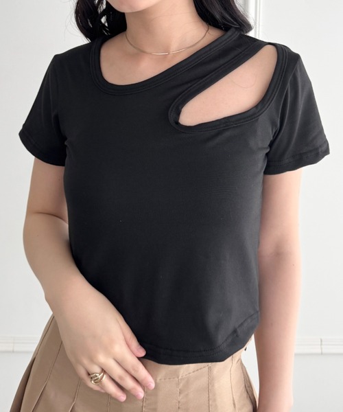 tシャツ 肌見せコンパクトTシャツ クロップT レディース