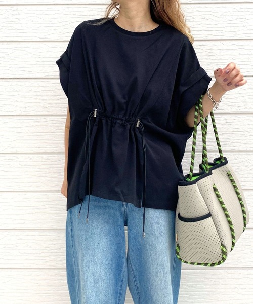 tシャツ ウエストギャザーデザインプルオーバー レディース