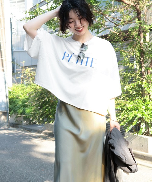 MICA&DEAL Tシャツ 0125109040 ロゴ プリント MICA&DEAL tシャツ PETITE”ロゴプリントT-shirt レディース
