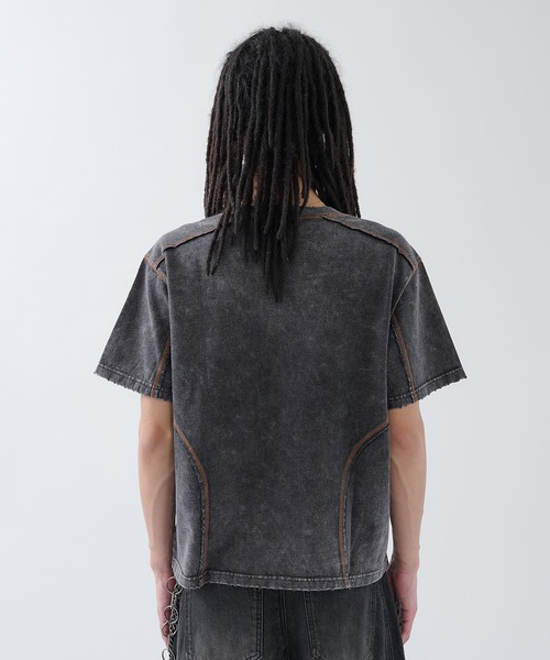 ANDER HUNK tシャツ Overdyed Stitch Design T-shirt / オーバー