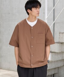 coen（コーエン） シャツ ハイカーテックライトウェイトノーカラー