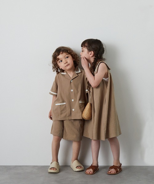 riziere セットアップ 配色ラインサマーセットアップ キッズ