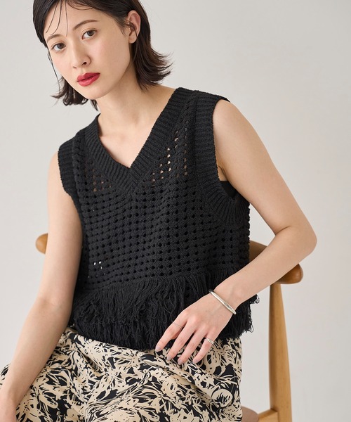 GALLARDAGALANTE　フリンジニットベスト GALLARDAGALANTE フリンジニットベスト フリンジニットベスト