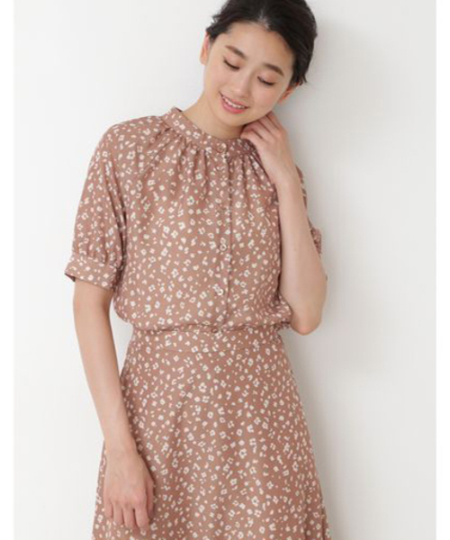 「NATURAL BEAUTY BASIC」 半袖ブラウス SMALL ベージュ系その他 レディース_画像4