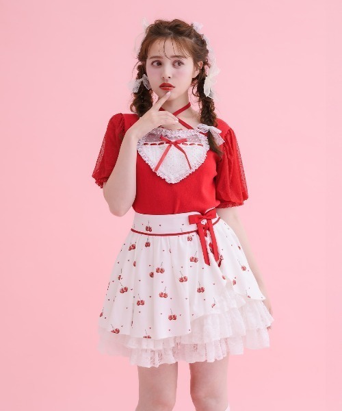 mellfy memory チェリー柄スカート メルフィーメモリー mellfy memory（メルフィーメモリー） スカート Sweet cherry lace