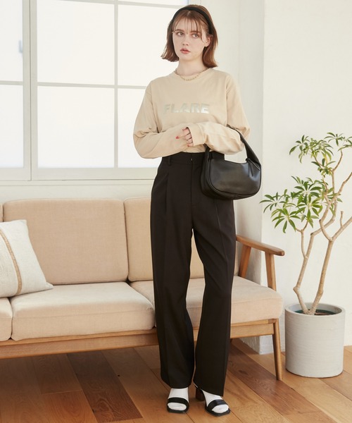 「ANGIE」 「United Athle」長袖カットソー MEDIUM ホワイト×シルバー レディース