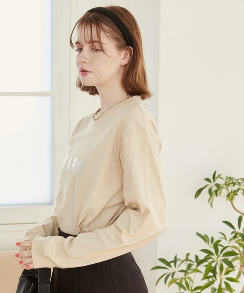 「ANGIE」 「United Athle」長袖カットソー MEDIUM ホワイト×シルバー レディース