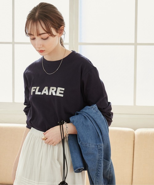「ANGIE」 「United Athle」長袖カットソー MEDIUM ホワイト×シルバー レディース