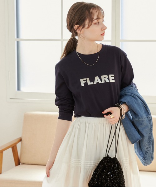 「ANGIE」 「United Athle」長袖カットソー MEDIUM ホワイト×シルバー レディース