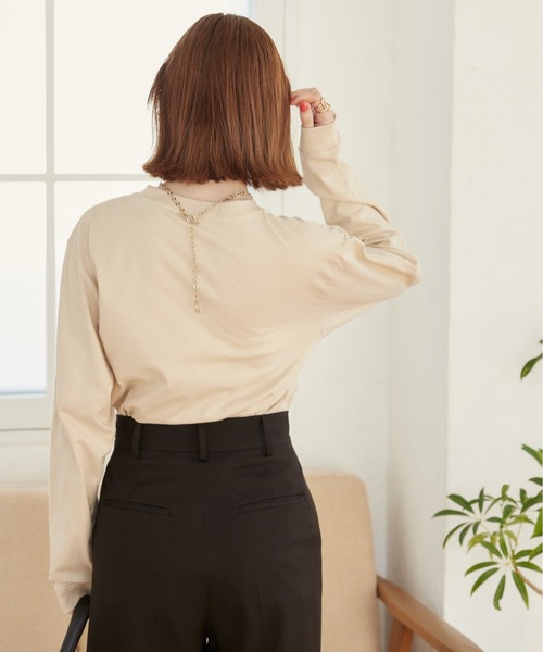「ANGIE」 「United Athle」長袖カットソー MEDIUM ホワイト×シルバー レディース