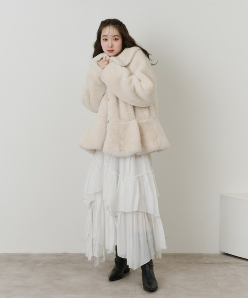 Olu.（オルドット） コート アウター フラッフィーラウンドカラー