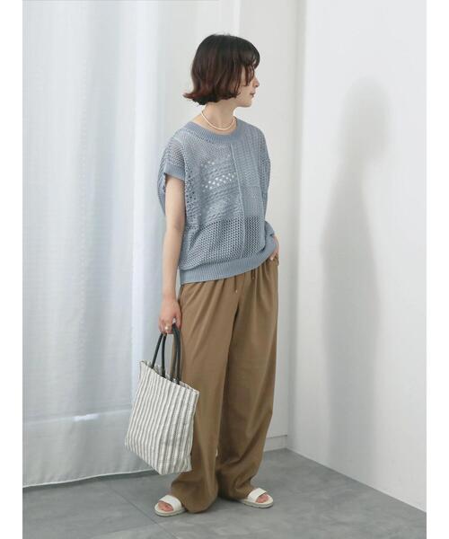 Samansa Mos2 blue（サマンサモスモスブルー） ニット セーター 麻