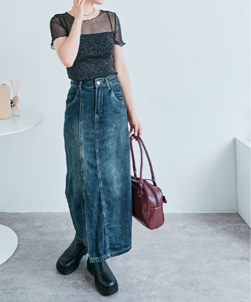 tシャツ 半袖 ラメ シアー メロウ トップス レディース : ZOZOTOWN