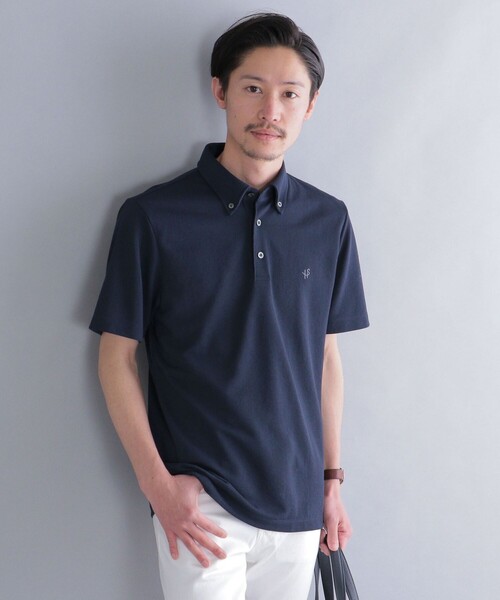 「SHIPS」 半袖ポロシャツ SMALL ブラック メンズ