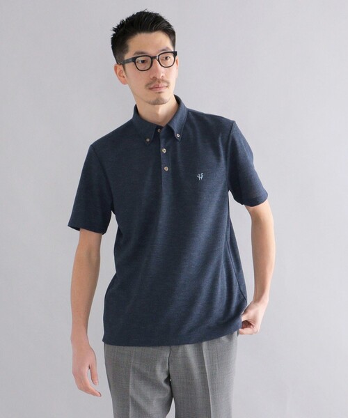 「SHIPS」 半袖ポロシャツ SMALL ブラック メンズ