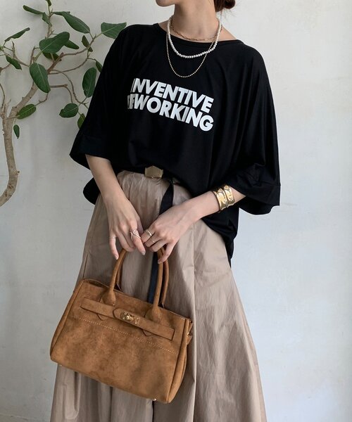tシャツ 「WEB限定」接触冷間ドルマンロゴTEE レディース