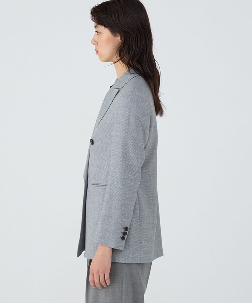 ジャケット テーラードジャケット JERSELY BLUE ダブルブレストジャケット レディースの画像