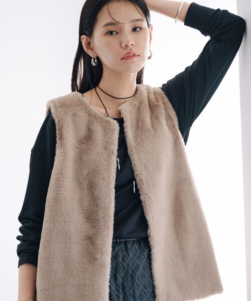 ラビットファー　ジレ　美品 ラビットファー ベストのおすすめ人気商品一覧 通販 - Yahoo