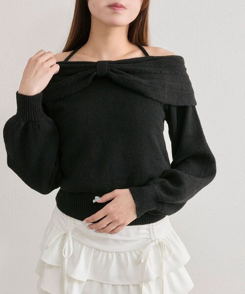 OLIVE des OLIVE（オリーブデオリーブ） ニット セーター リボン