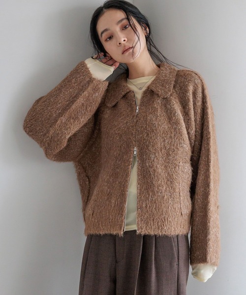 レストローズ14AW今期物ファー付ニット L'EST ROSE レストローズ 秋冬 フォックス ファー☆ セーター ニット