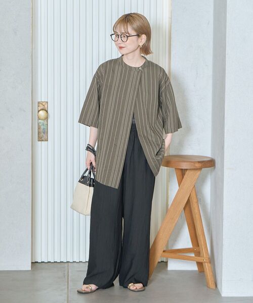 「AMERICAN HOLIC」 半袖ブラウス FREE グレー レディース_画像9