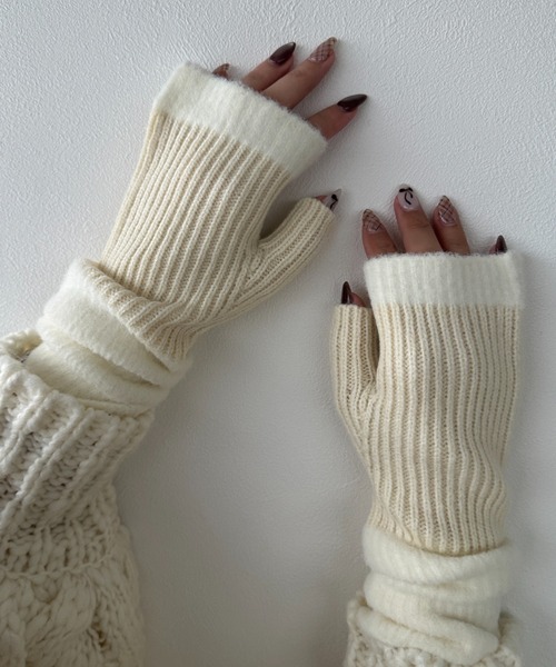 apres jour（アプレジュール） 手袋 「apres jour clair」配色ミトン