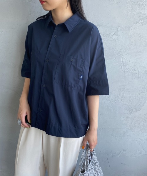 Danton（ダントン） 半袖シャツ 38 ネイビー レディース : ZOZOTOWN
