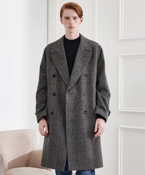 【美品 高級生地】タケオキクチ MOON ダウン入り チェスターコート ツイード TAKEO KIKUCHI（タケオキクチ） チェスターコート コート 「LIMITED