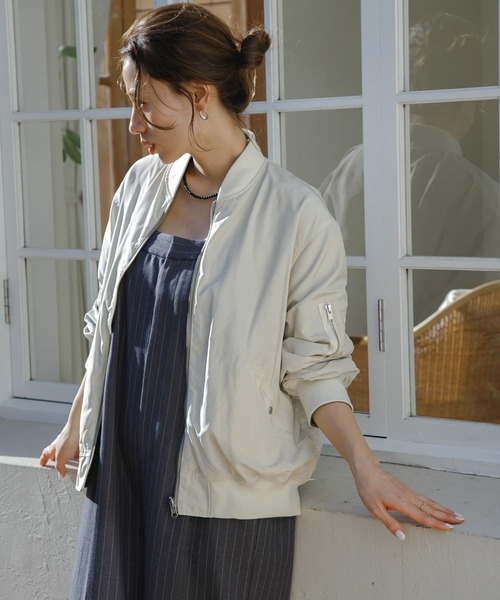 試着のみ新品アーバンリサーチサニーレーベルWEB限定ブルゾンMA-1ホワイト URBAN RESEARCH Sonny Label ブルゾン FREE ホワイト系その他