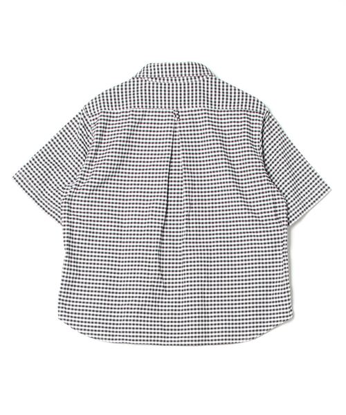 美品DANTON ギンガムチェックBlack &Whiteシャツブラウス❤️34 Danton（ダントン） チェック柄半袖シャツ 34 ブラック レディース