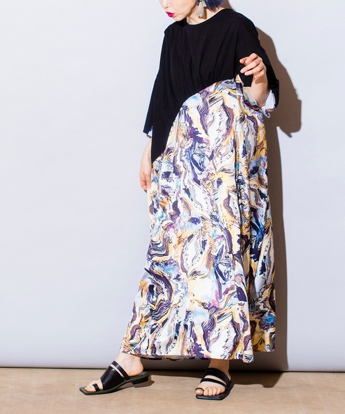 「OSMOSIS」 7分袖ワンピース ONE SIZE イエロー レディース_画像8