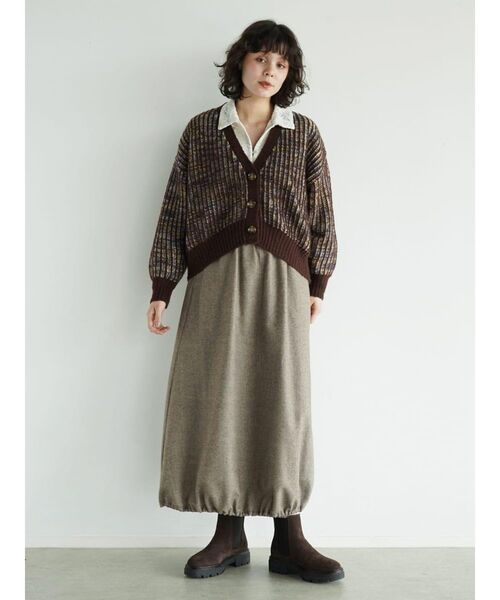 FIKA.（フィーカ） カーディガン Mixed color striped knit cardigan