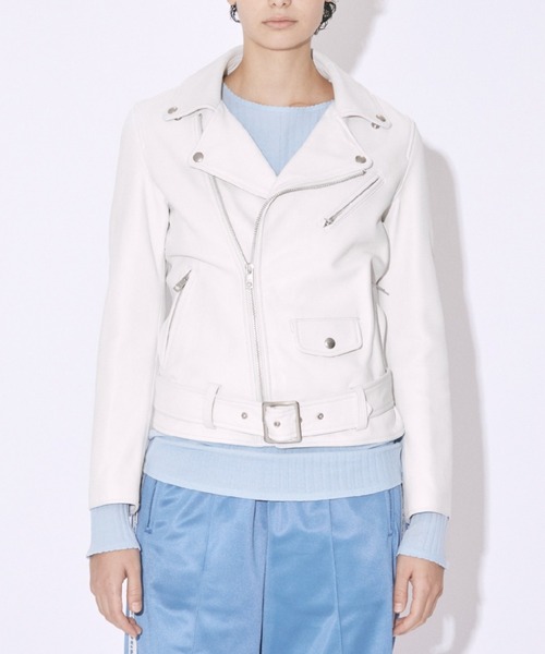 「beautiful people」 ライダースジャケット SMALL ホワイト レディース_画像2