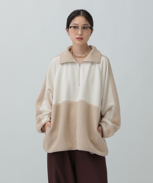 LEPSIM（レプシィム） ボア切り替えZIPプルオーバー 601683 レディース