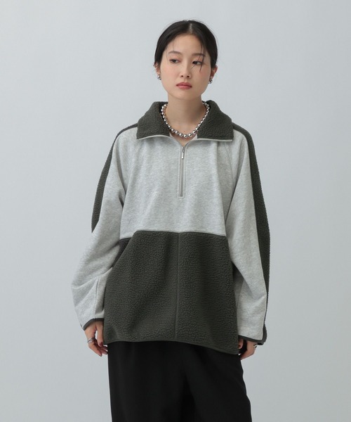 LEPSIM（レプシィム） ボア切り替えZIPプルオーバー 601683 レディース