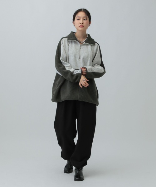 LEPSIM（レプシィム） ボア切り替えZIPプルオーバー 601683 レディース