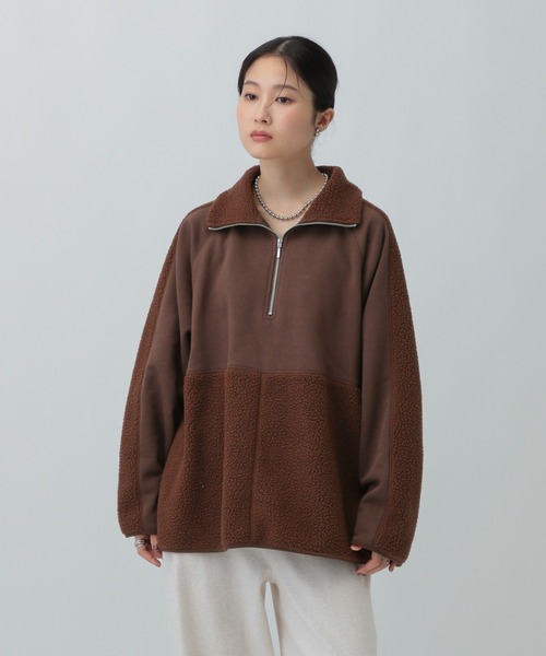 LEPSIM（レプシィム） ボア切り替えZIPプルオーバー 601683 レディース